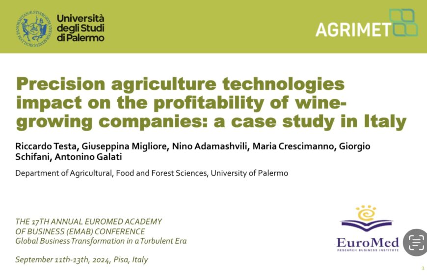 Risultati del progetto AGRIMET presentati alla 17th Conferenza dell’EuroMed Academy of Business